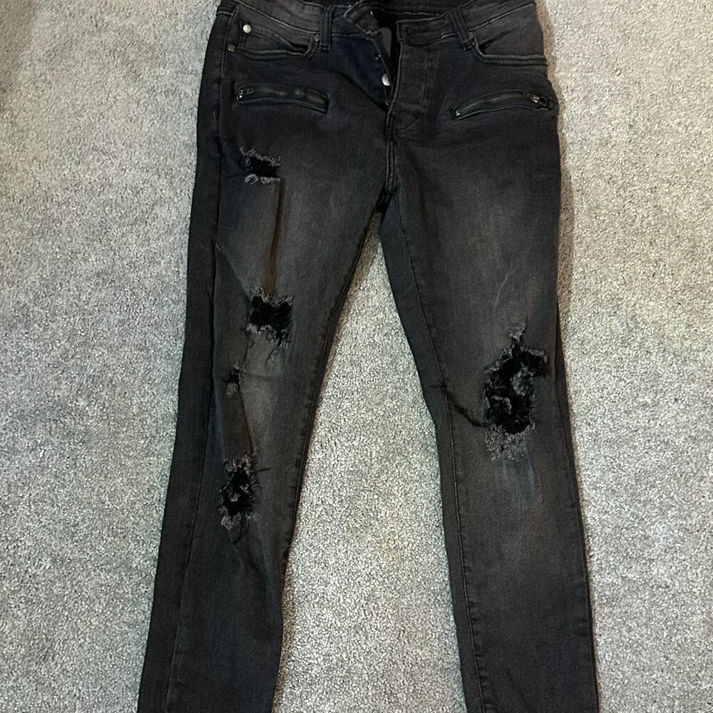 BOOHOO MAN Black distressed jeans (Size 32R) - NWT